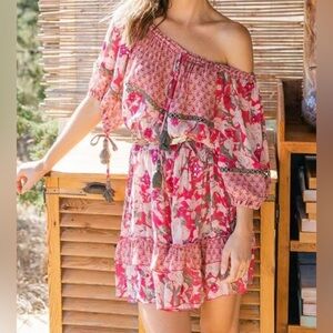 Miss June Paris Off the Shoulder Floral Dress